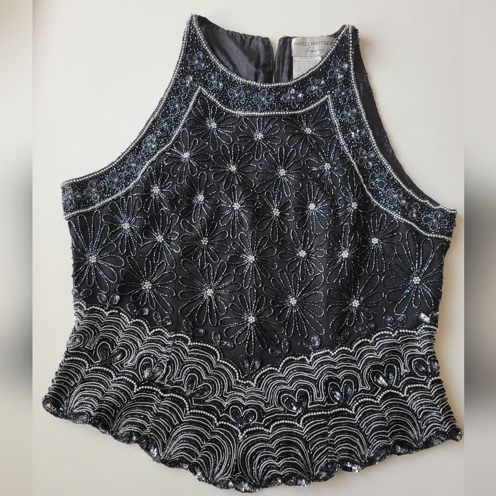 Papell Boutique Woman black evening Bustier top
